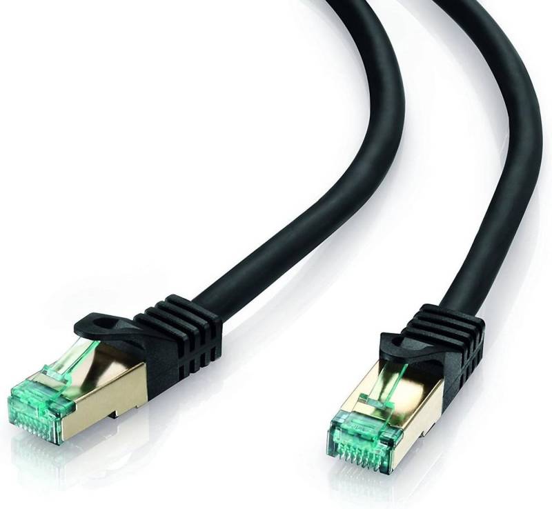 adaptare LAN Kabel 10m CAT 7 Netzwerkkabel Rohkabel Ethernet Kabel RJ45 schwarz LAN-Kabel von adaptare