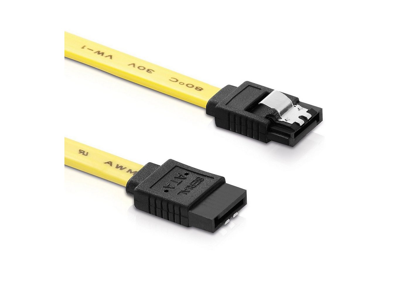 adaptare adaptare 31203 30 cm SATA-Kabel 6 GB/s mit Metall-Clip gelb Computer-Kabel von adaptare