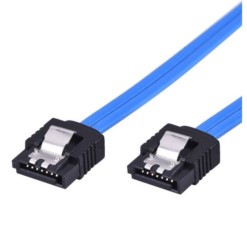 adaptare adaptare 31503 30 cm SATA III-Kabel, 6 GB/s mit Metallclips blau Computer-Kabel von adaptare