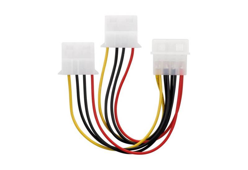 adaptare adaptare 34003 Netzteil Y-Kabel für 4-Polig IDE-/Molex-Strom-Stecker, Computer-Kabel von adaptare