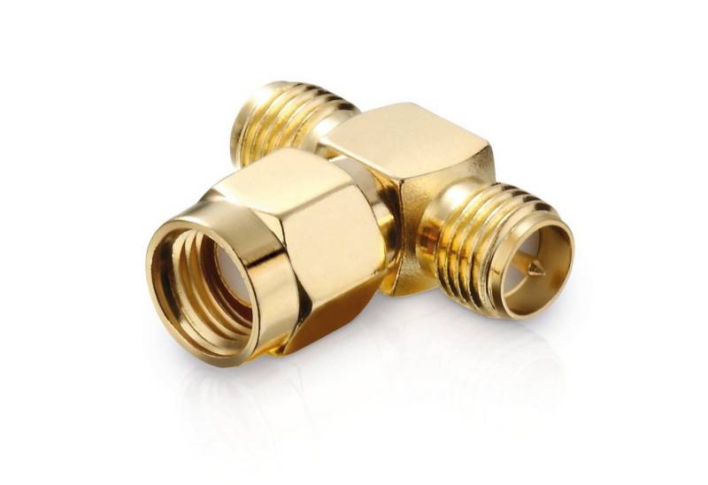 adaptare adaptare 60349 Verteiler (T-Stück) RP-SMA (kein Pin) auf 2x RP-SMA SAT-Kabel von adaptare