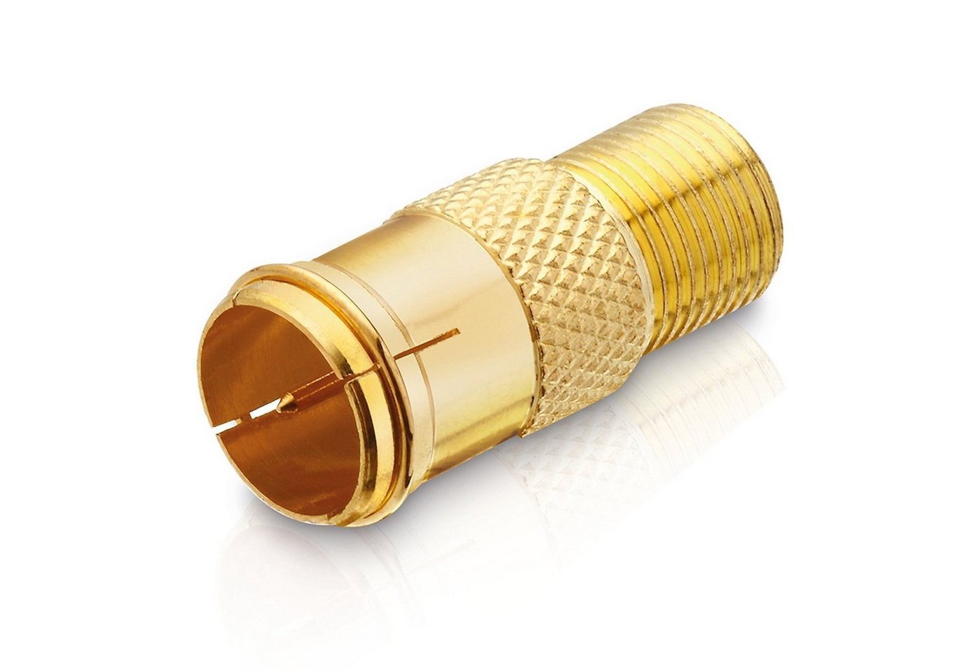 adaptare adaptare 60524 Adapter mit F-Quick-Stecker auf F-Buchse vergoldet gold SAT-Kabel von adaptare