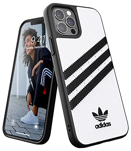 Adidas Hülle Entwickelt für iPhone 12 / iPhone 12 Pro 6.1, Fallgeprüfte Hüllen, stoßfeste erhöhte Kanten, Original Formgegossene Schutzhülle, Weiß/Schwarz von adidas
