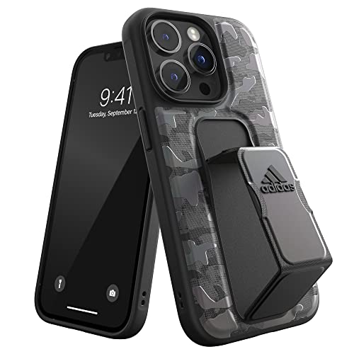 Adidas Hülle Entworfen für das iPhone 14 Pro mit Telefongriff | Fallschutz & Handschlaufe | Kabellose Ladefunktion | 6,1 Zoll Schwarze Sports-Camo Design | Sports Handyschutzhülle von adidas