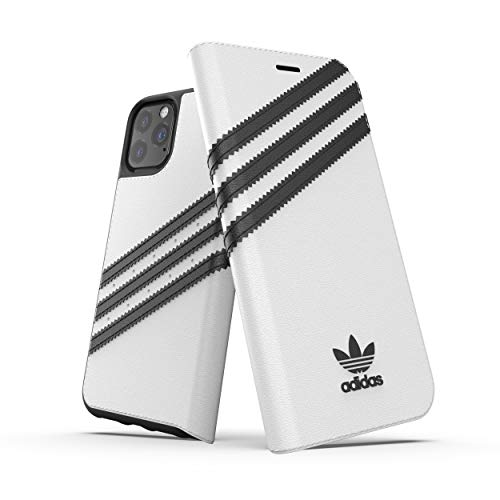 Adidas Originals Kompatibel mit iPhone 11 Pro Hülle, schützende Folio PU Booklet Handyhülle - Weiß Schwarz von adidas