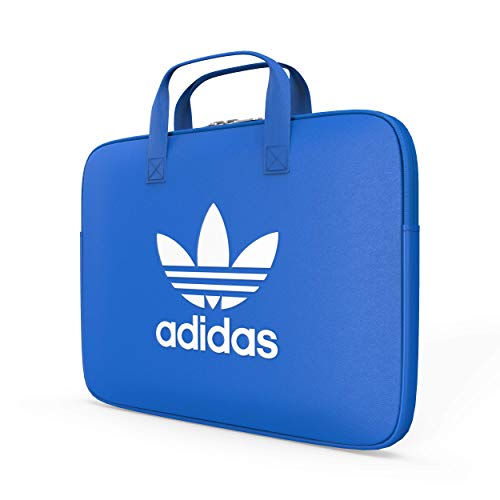 Adidas Originals Laptoptasche 15" Zoll Laptops und MacBooks Laptop Tasche Sleeve PU Leder Kunstleder Sportlich Gefüttert Innentasche Tragegriffe Schulterriemen - Blau von adidas