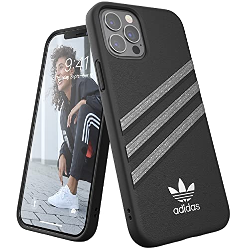 adidas 43714 Hülle Entwickelt für iPhone 12 Hülle, iPhone 12 Pro Hülle, 6.1 Zoll, Fallgeprüfte Hüllen, stoßfeste erhöhte Kanten, Original PU Schutzhülle, Zwart/Funkeln von adidas