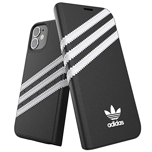 adidas Handyhülle Entwickelt für iPhone 12 Mini Hülle, 5.4 Zoll, Booklet Fallgeprüfte Hüllen, stoßfeste erhöhte Kanten, Original Schutzhülle, Schwarz und Weiß von adidas