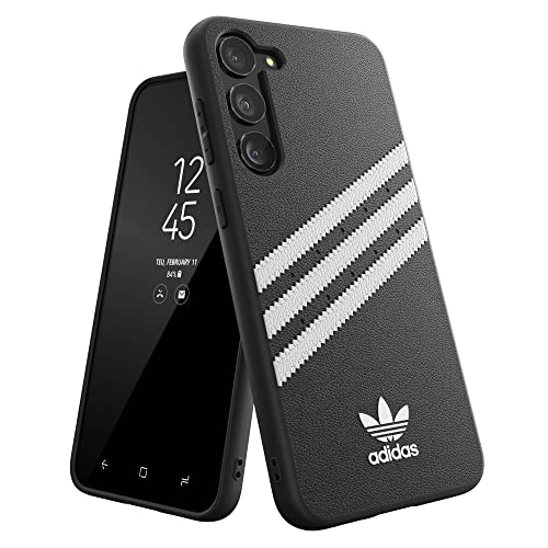 adidas Hülle Entworfen für Samsung Galaxy S23 Plus 6,6 Zoll | Stoßfester Fallschutz | Kompatibel mit kabellosem Laden | Schwarz-Weißes DREI Streifen Design | Schützende Originals Handyhülle von adidas