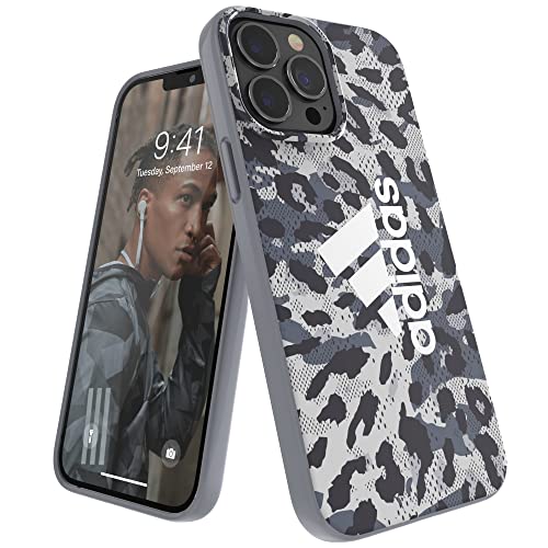 adidas Kompatibel mit iPhone 13 Pro Max 6.7" Hülle, Sport geformte Schale, Schutzhülle, Grau Leopard von adidas