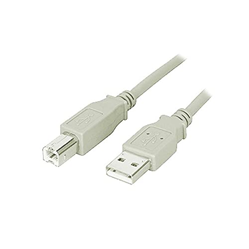 ADJ 320-00098 USB 2.0 Kabel für Drucker, USB Typ-A Stecker auf USB-Typ-B-Stecker, Beige, 2 Meter von adj