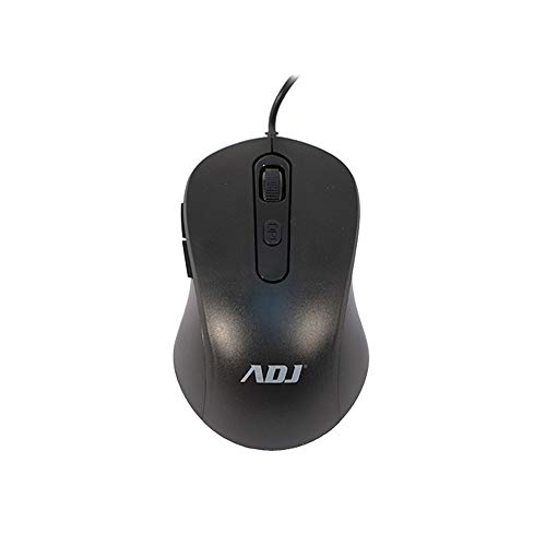adj MO136 6D Pure Evo Maus mit USB-Draht, optische Maus mit 3600 Dpi, 5 Tasten mit Scroll, für Notebook, PC, Laptop, Computer, Schwarz von adj