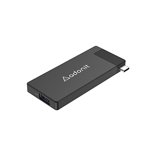 Adonit Nest 5-in-1 Hub USB-C Adapter Dongle, USB-C PD 100W, 4K 60Hz HDMI USB-A 3.0 mit einziehbarem Stecker für MacBook Pro, MacBook Air, Mattschwarz von adonit