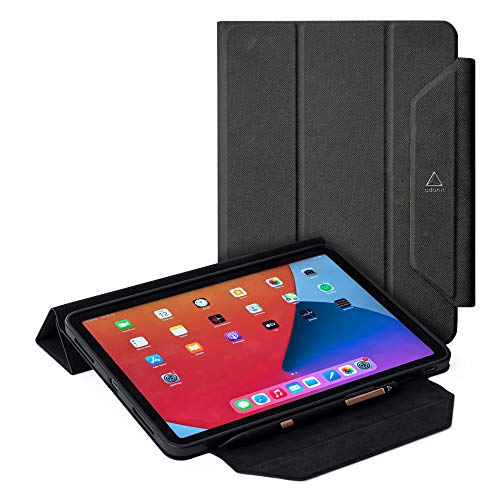 adonit Folio Case Schutzhülle für Apple iPad Air 10,9 (2020) - Diamond schwarz [Stylus/Apple Pencil Halterung I Aufprallschutz I Wake & Sleep Funktion I Standfunktion] von adonit