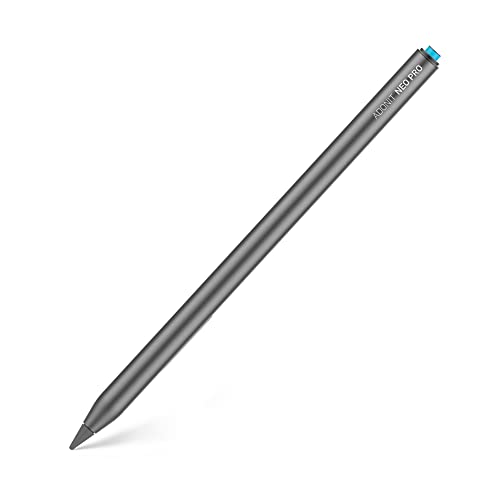 adonit Neo Pro Stylus Apple iPad Eingabestift mit magnetischer Befestigung [Kabelloses Laden am iPad, Extra Lange Akkulaufzeit, Handflächen-Erkennung, Austauschbare dünne Spitze] Space grau von adonit