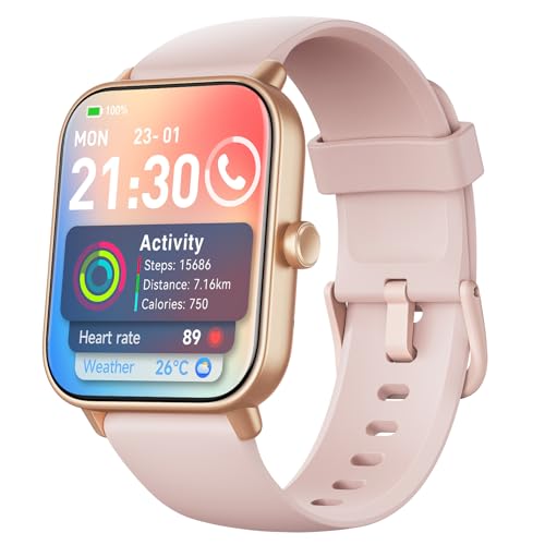 Smartwatch Damen mit Telefonfunktion,1.8" Uhren Damen mit Herzfrequenz SpO2 Stress Schlafmonitor,Alexa Integriert Watch,110 Sportmodi Fitness Tracker,IP68 Wasserdichte Sport Armbanduhr für Android iOS von aeac