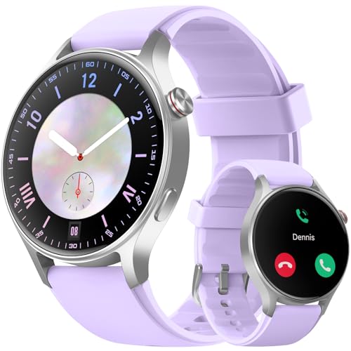 aeac Smartwatch Damen Rund mit Telefonfunktion,AMOLED Ultra-Clear Screen Uhren Damen (Durchmesser 43mm),110+ Sportmodi Watch mit SpO2 Pulsuhr Schlafmonitor,3ATM Wasserdicht Fitnessuhr für iOS Android von aeac