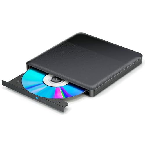 aelrsoch Externes Blu-ray Laufwerk DVD/BD Player Lesen/Schreiben Tragbares Blu-ray Laufwerk USB 3.0 und Typ-C DVD Recorder 4k Ultra High Definition Blu-ray Recorder für Win7/8/10/11/PC von aelrsoch