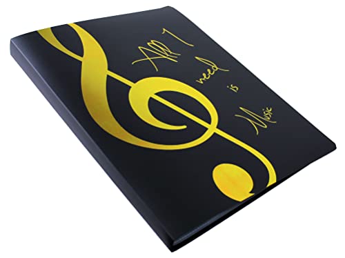 Sichtbuch "All I need is Music" - schönes Geschenk für Musiker (gold) von agifty