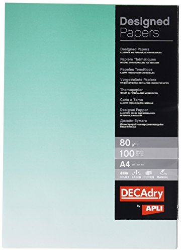 agipa DPJ1218 Design-Papier, DIN A4, 80 g/qm,Farbverlauf smaragdgrün von Decadry