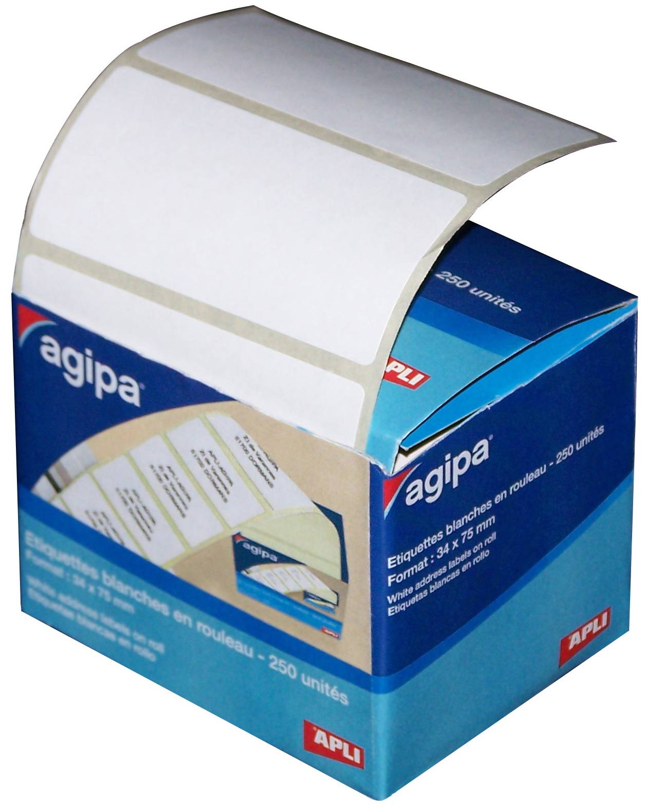 agipa Versandetiketten, 75 x 34 mm, weiß, auf Rolle von agipa