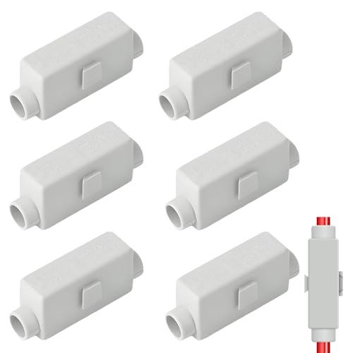 6 Stück Hauptleitungsabzweigklemme, Durchgangsverbinder 2 polig 100A 1000V Klemmblock für 2,5-16mm² Kabelverbinder Verbindungsklemme, für Deckenleuchten Schalter Elektroinstallation von agogue