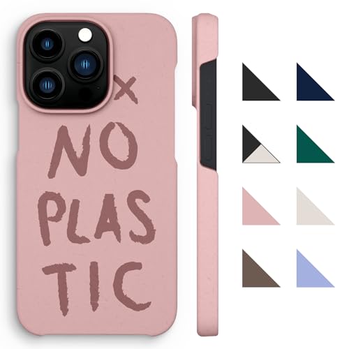 agood Company Pflanzliche Handyhülle, iPhone 13 Pro Hülle - Biologisch abbaubare Handyhülle - Schlank & schützend - Plastikfrei, Null Abfall, umweltfreundliche Handyhülle - Dusty Pink No Plastic von agood