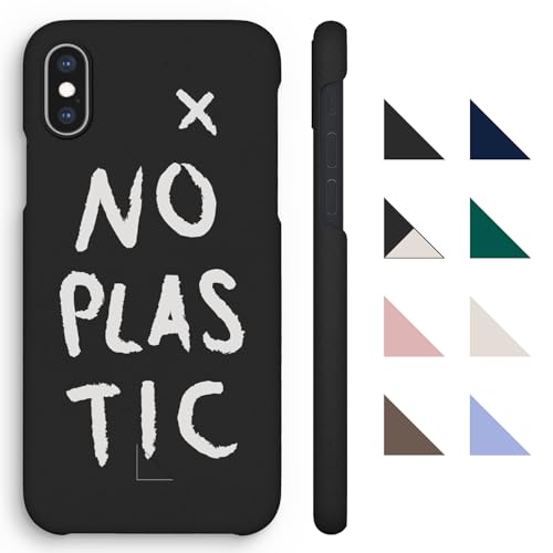 agood Company Pflanzliche Handyhülle, iPhone X, XS Hülle - Biologisch abbaubare Handyhülle - Schlank & schützend - Plastikfrei, umweltfreundliche Handyhülle - Charcoal Black No Plastic White von agood