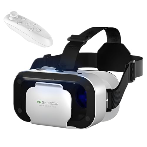 VR Brille, 3D Virtual Reality Headset für Handy, 3D VR Glasses Augenschutz Brille PC Unterhaltung mit kabelloser Fernbedienung, kompatibel 4,7-6,5 Zoll für iPhone Samsung Android VR Brille, 3D Virtual Reality Headset für Handy, 3D VR Glasses Augenschutz Brille PC Unterhaltung mit kabelloser Fernbedienung, kompatibel 4,7-6,5 Zoll für iPhone Samsung Android von aiMaKE