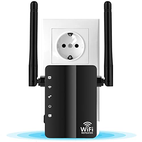 WLAN Verstärker Repeater(Single-Band 300 Mbit/s 2.4GHz, LAN Ethernet-Port, WPS,Internet Verstärker kompatibel zu Allen WLAN Geräten) von aigolink
