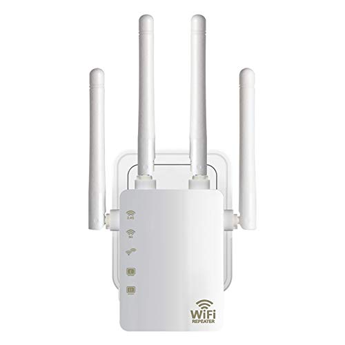 WiFi-Repeater – WiFi-Signalverstärker, 1200 Mbit/s, WLAN-Repeater für Zuhause, lange Reichweite mit 4 Antennen, Ethernet und WPS, LED-Anzeige, Signal und Play, kompatibel mit allen Routern von aigolink
