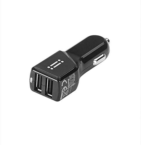 aiino - Autoladegerät 2 USB 4.8A-Anschlüsse, USB-Autoladegerät, Universal-USB-Autoladegerät, Ladegerät kompatibel mit iPhone 11/11 Pro/X/8/7/6, iPad, Samsung S10/S9/S8/S7, Huawei, Honor - Schwarz von aiino