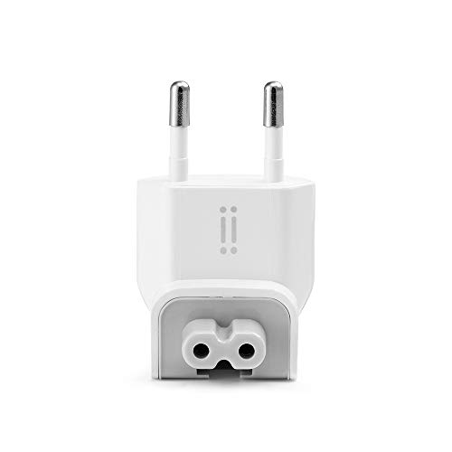 aiino EU Stecker für Apple Netzteil - Ersatzstecker für MacBook, iPad, iPhone Ladegerät - Kurzschlussschutz - Flammhemmender Kunststoff, Weiß von aiino