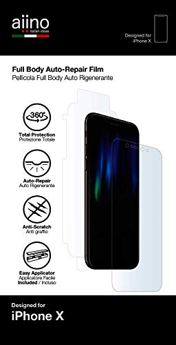 aiino - Full Body Selbstheilende Displayschutzfolie für iPhone X, Schutz vor Stürzen und Kratzern - Transparent von aiino