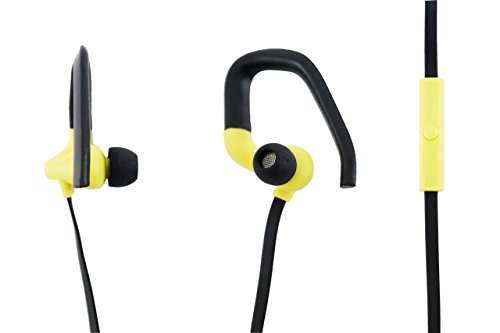 aiino - GO SPORT Ergonomic Earhook Earbuds with Mic. | Maximum Stability | Compatible with iPhone, Samsung & Huawei Smartphones | Developed for Sports Activities | Smartphone Accessories - Yellow von aiino