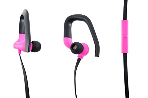 aiino - GO SPORT Ohrhörer mit ergonomischem Ohrbügel, integriertem Mikrofon, universelle Kompatibilität, ideal für das Training, maximale Stabilität - Pink von aiino