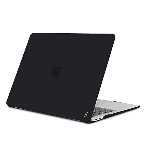 aiino Glossy - Schutzhülle für MacBook Air 13 Zoll Retina (2018-2019), ultraschlanke und strapazierfähige Hülle, Kunststoff-Hartschalengehäuse mit Bildschirmschutz und Tastaturabdeckung - Schwarz von aiino