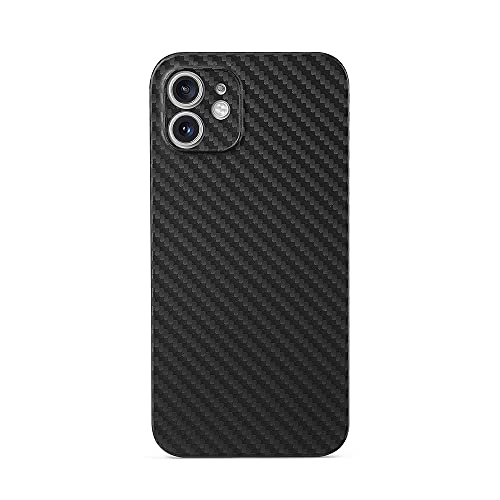 aiino Skin Case für iPhone 12, Black Cover iPhone 12 mit Kohlefaser-Effekt, stoßfest und kratzfest, ultradünn leicht und flexibel, kompatibel mit MagSafe, Italienische Qualität - Schwarz von aiino