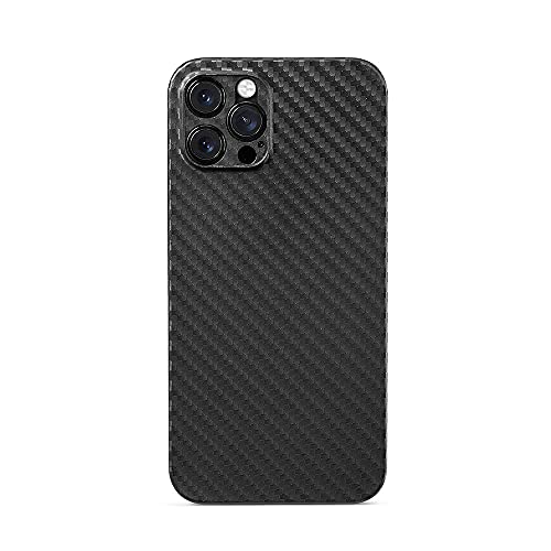 aiino Skin Case für iPhone 12 Pro, Black Cover 12 Pro mit Kohlefaser-Effekt, stoßfest und kratzfest, ultradünn, leicht und flexibel, kompatibel mit MagSafe, Italienische Qualität - Schwarz von aiino