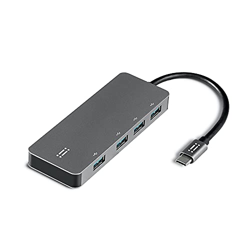 aiino - USB-C zu 4 Hubs USB 3.0-Aluminium-Hub für MacBook und iPad - Space Grey von aiino