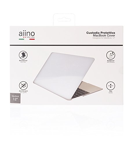 aiino italian ideas - Hochglanzgehäuse kompatibel für MacBook 12, Modell A1534 - Transparent, weiß, AIMB12G-CLR-APR von aiino