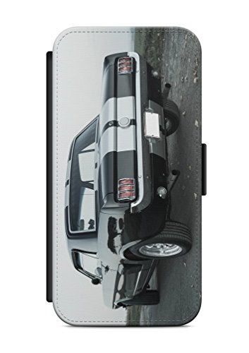 Handyhülle Kompatibel mit Samsung Galaxy A40 Hülle Klappbar mit Oldtimer Ford Mustang Bild, Flip Case Tasche mit Magnet Schwarz von aina