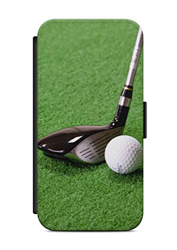 Handyhülle Kompatibel mit Samsung Galaxy S23 Hülle Klappbar mit Golf Motiv, Flip Case Tasche mit Magnet Schwarz von aina