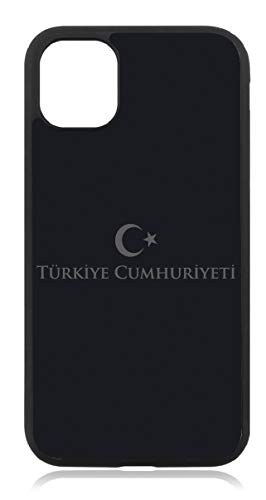 Kompatibel mit iPhone 12 Mini Mini Hülle Schutzhülle Türkiye Fahne Karte Silikon Case Cover Mattschwarz Schwarz von aina