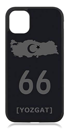 Kompatibel mit iPhone 12 Mini Mini Hülle Schutzhülle Türkiye Türkei 66 Yozgat Silikon Case Cover Mattschwarz Schwarz von aina