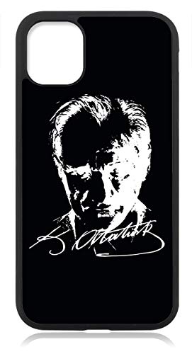 aina Handyhülle Kompatibel mit iPhone 13 Pro mit Mustafa Kemal Atatürk, Silikon Hülle Schwarz V6 von aina