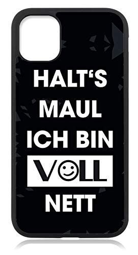 aina Kompatibel mit iPhone 11 Hülle Silikon Handyhülle Flexibles Slim Case Schutzhülle Schwarz Spruch Sprüche Zitat Halts Maul von aina