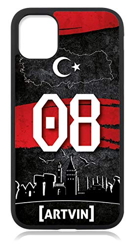 aina Kompatibel mit iPhone 11 Hülle Silikon Handyhülle Flexibles Slim Case Schutzhülle Schwarz Türkei 08 Artvin Motiv Bild von aina