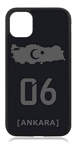 aina Kompatibel mit iPhone 11 Türkiye Türkei 06 Ankara Mattschwarz Schwarz Silikon Handyhülle Case Hülle Cover von aina