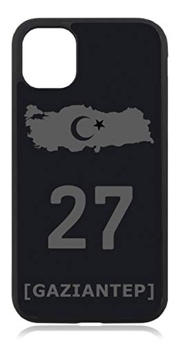aina Kompatibel mit iPhone 11 Türkiye Türkei 27 Gaziantep Mattschwarz Schwarz Silikon Handyhülle Case Hülle Cover von aina